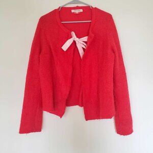 Vintage Comme des Garcons Red Wool Sweater Cardigan (ONE OF A KIND / RARE GEM)